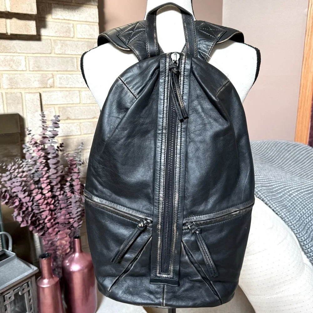 FREE PEOPLE West End Backpack - Black Leather - Picture 3 of 13